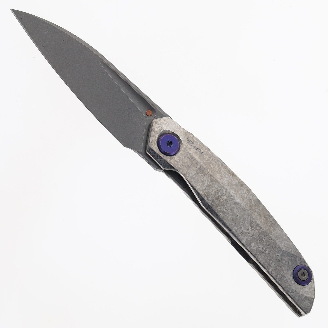 Reate Knives VK-Anub Folding Knife Crystalized Gray Titanium