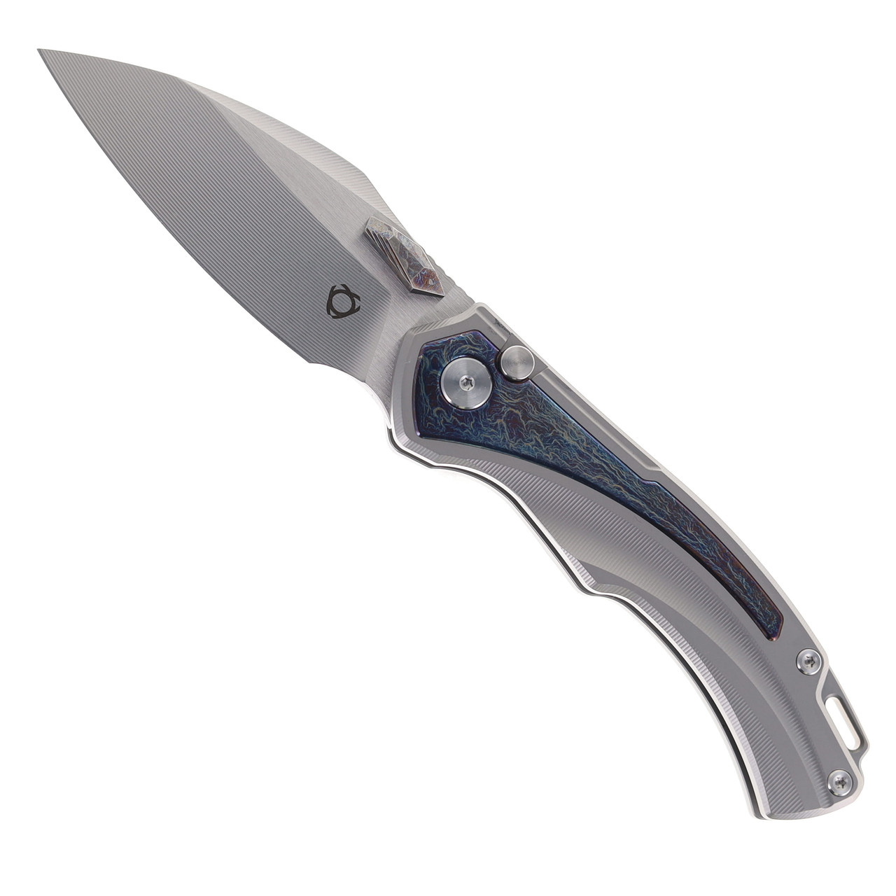 SixLeaf Folding Knife Lightning Titanium Handle 14C28N Plain Edge