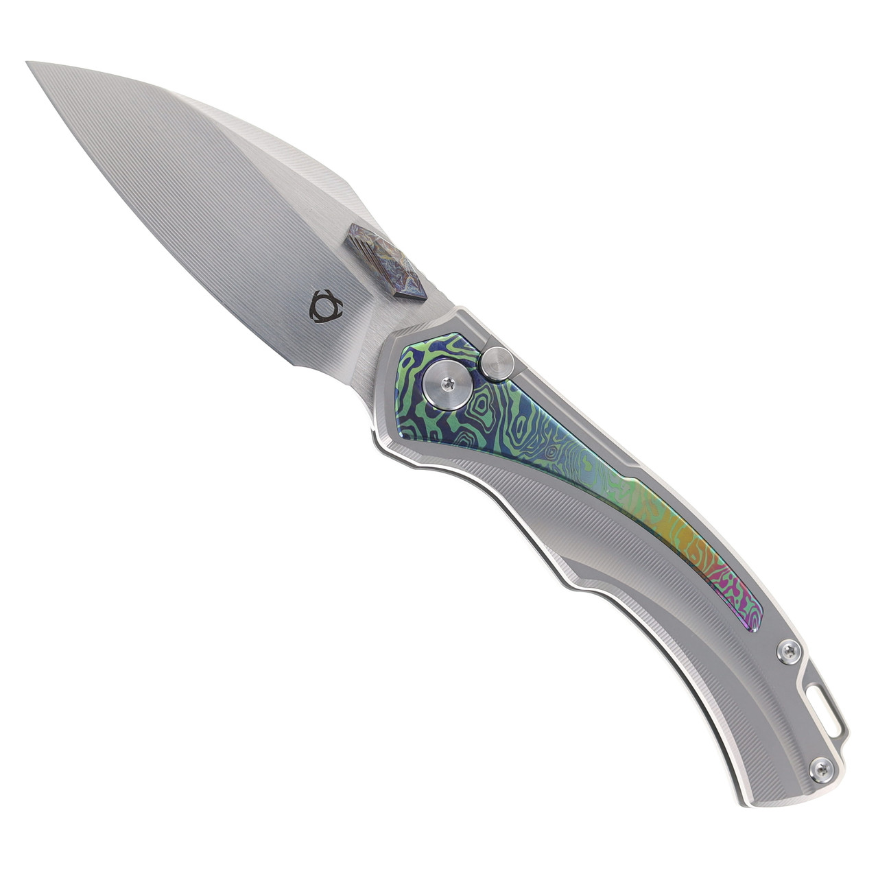 SixLeaf Folding Knife Color Titanium Handle 14C28N Plain Edge SL