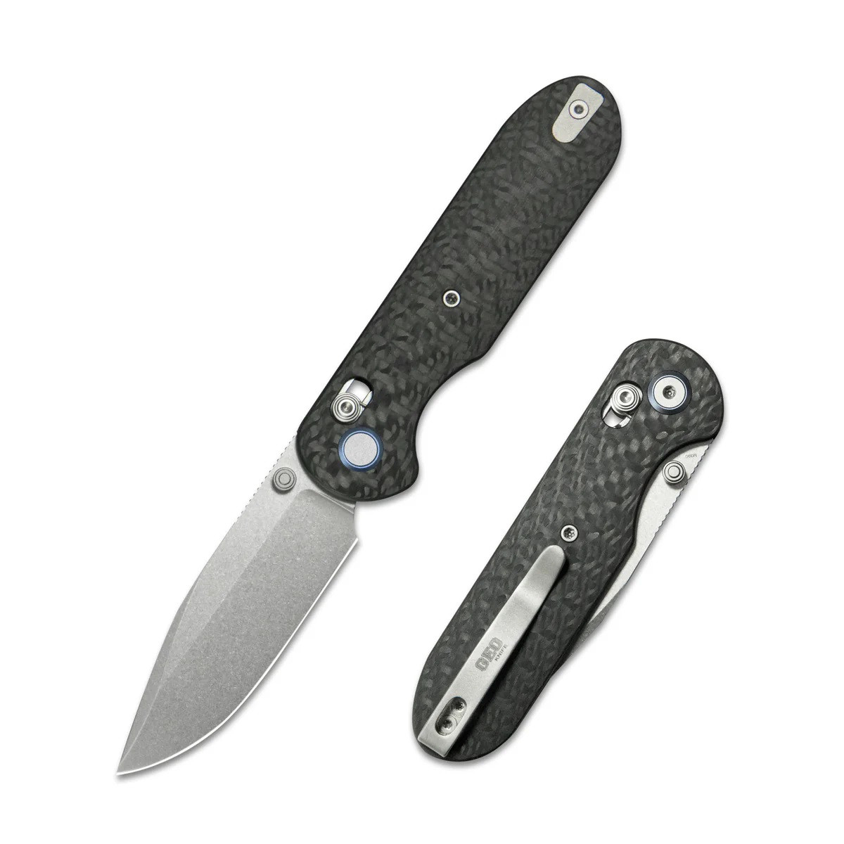 Geo Ethereal Cutter Folding Knife Black Carbon Fiber Handle M390