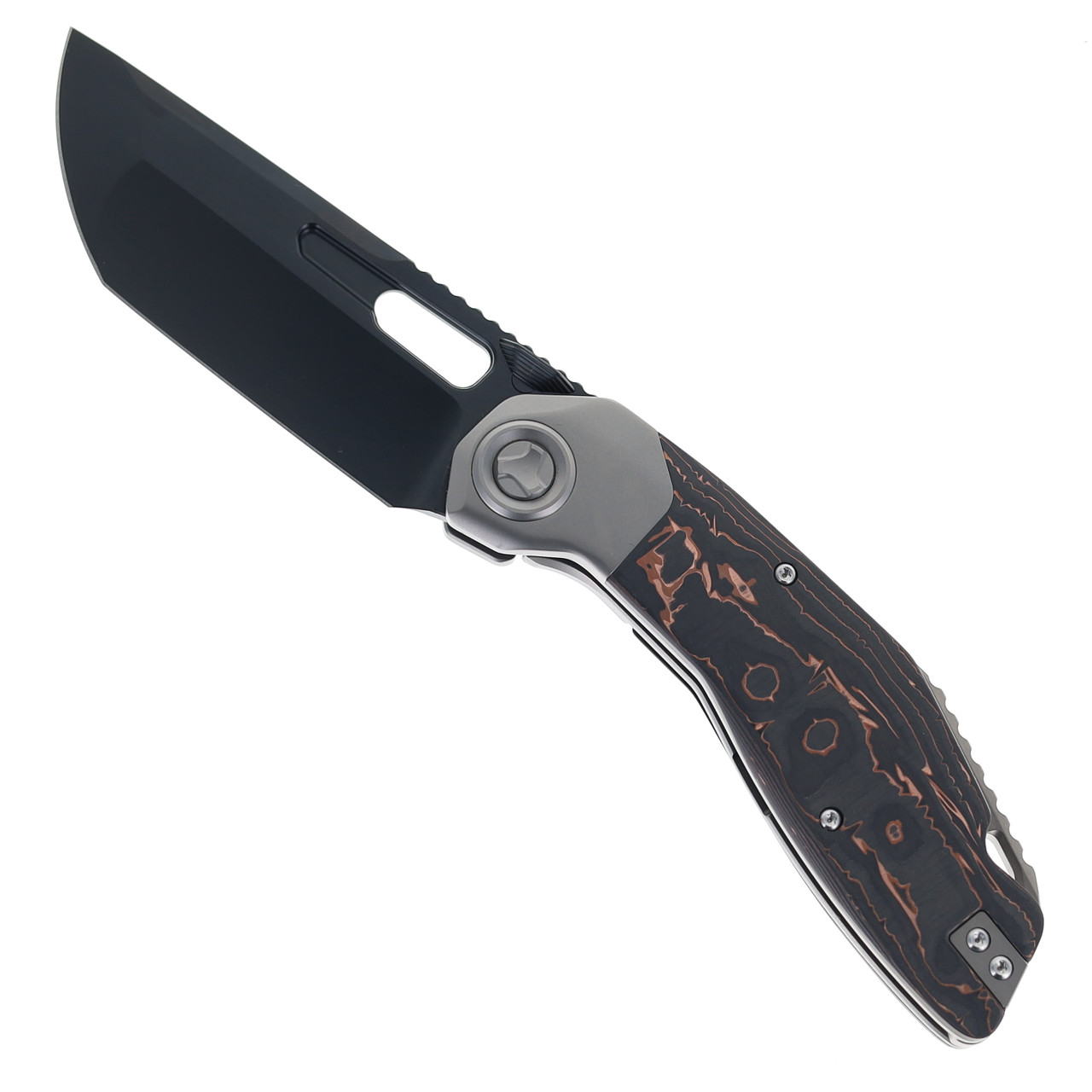 Ketuo Yakuza Folding Knife Copper Foil Carbon Fiber Handle Black
