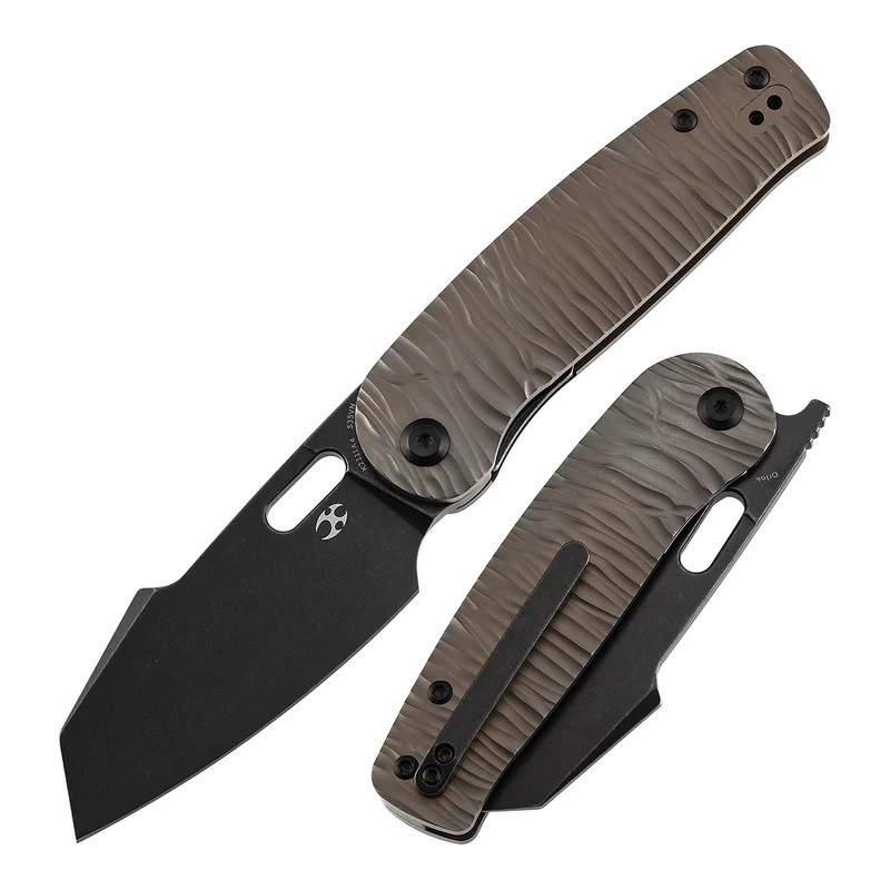 ラン Kansept Orlok Folding Knife Bronze Titanium Handle S35VN Plain