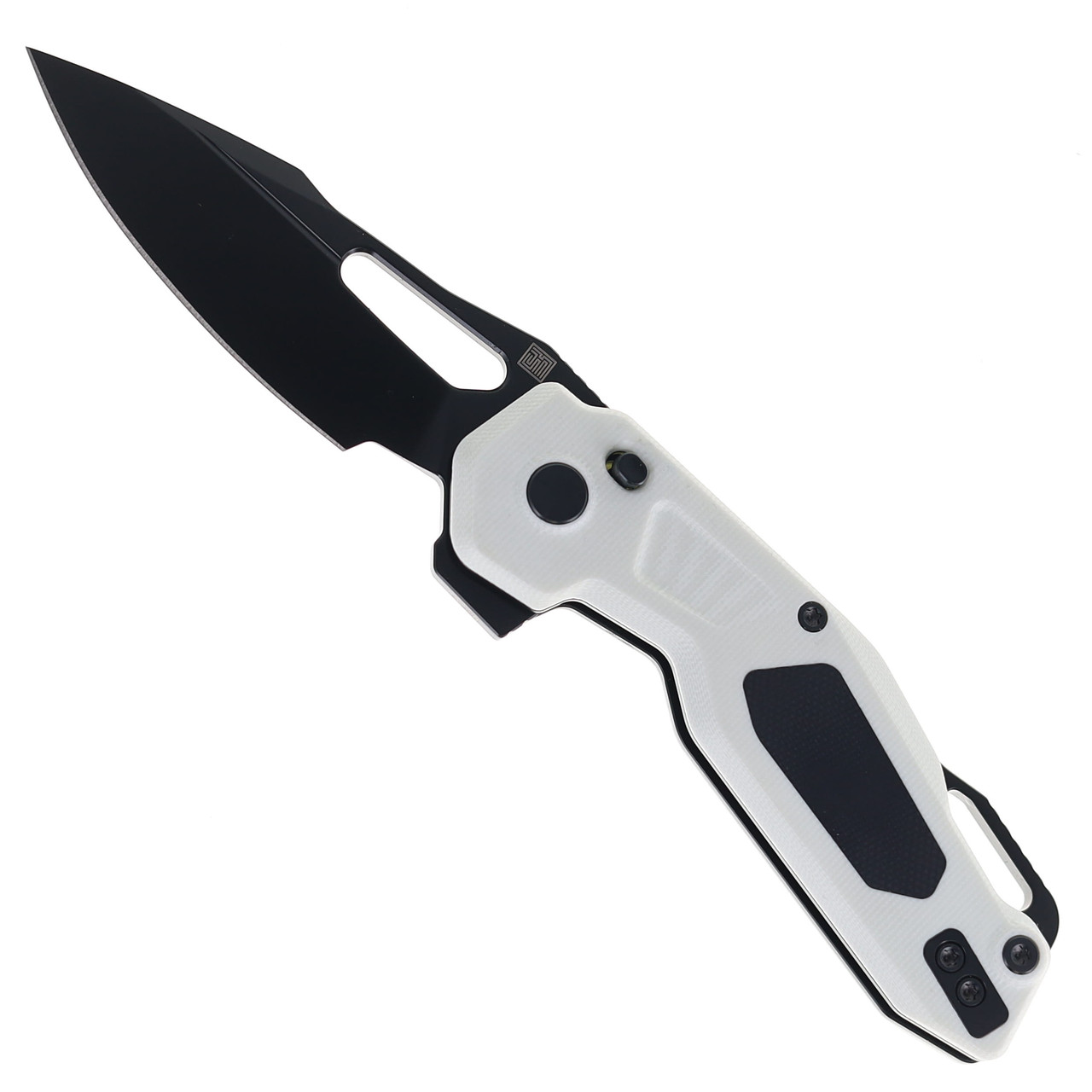 Ketuo Mini Griffin Folding Knife White G10 Handle Black 14c28n