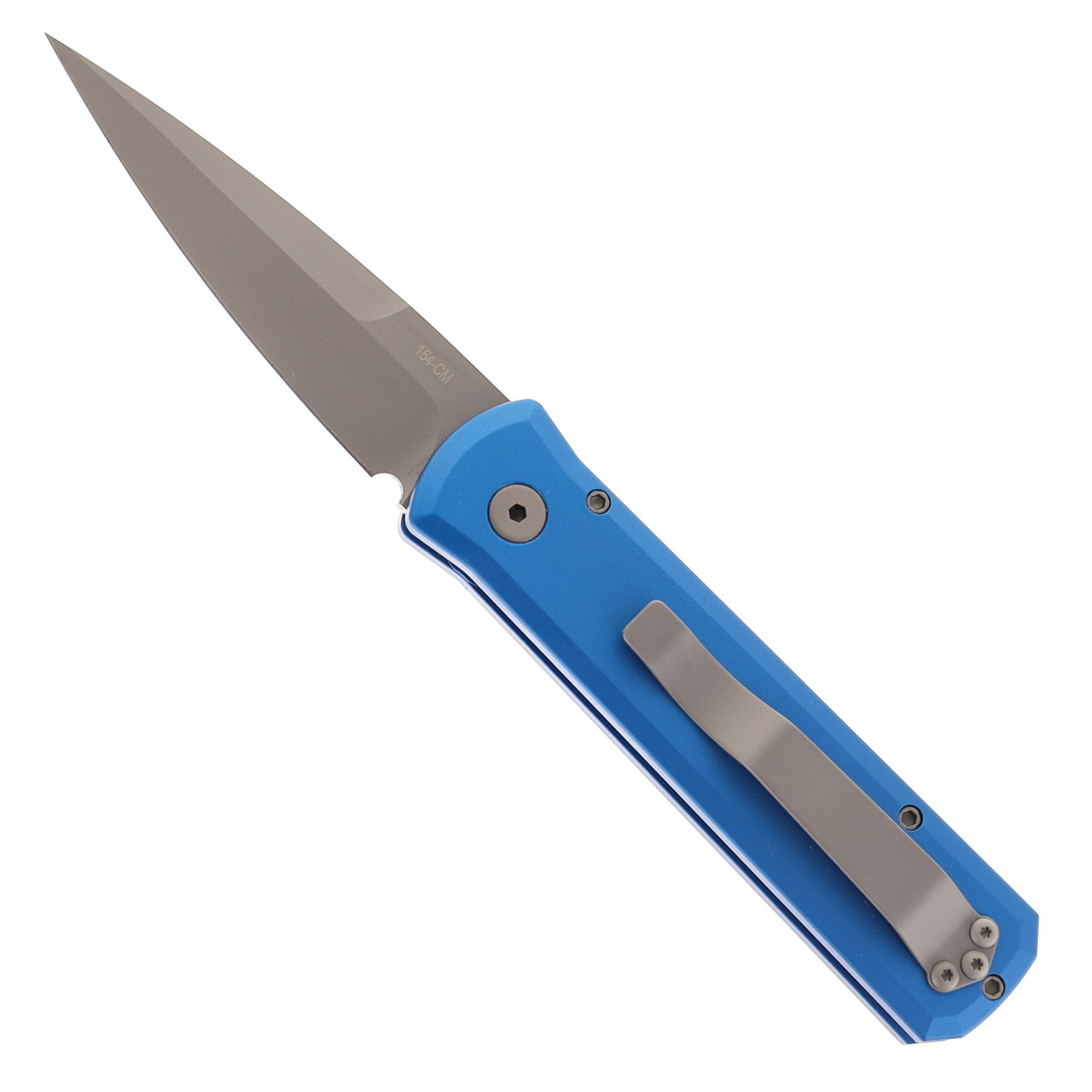 5×3 Pro-Tech Godson LEFT-HANDED Button Lock Automatic Knife Blue