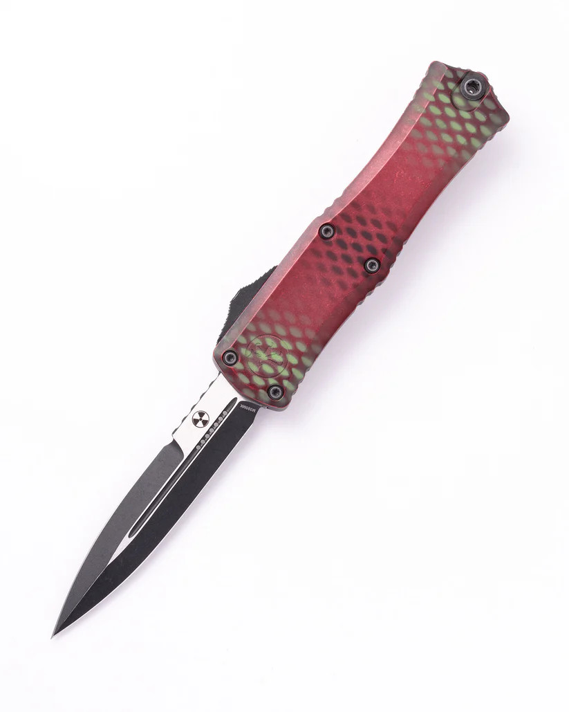 Microtech Mini Hera II OTF Automatic Red-X Aluminum Handle Black