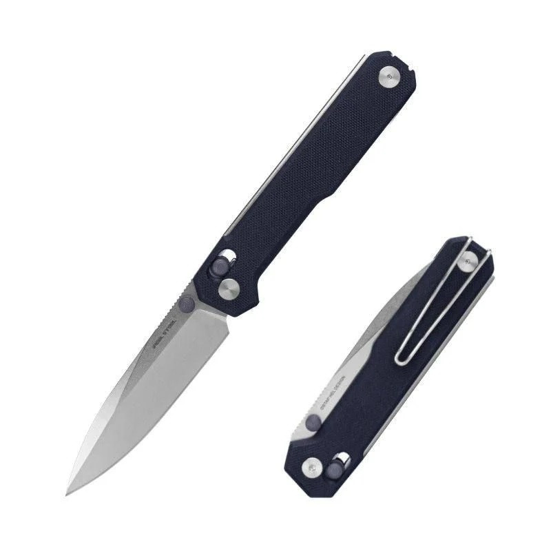 Real Steel Perix Folding Knife Black G10 Handle Nitro-V Plain Edge