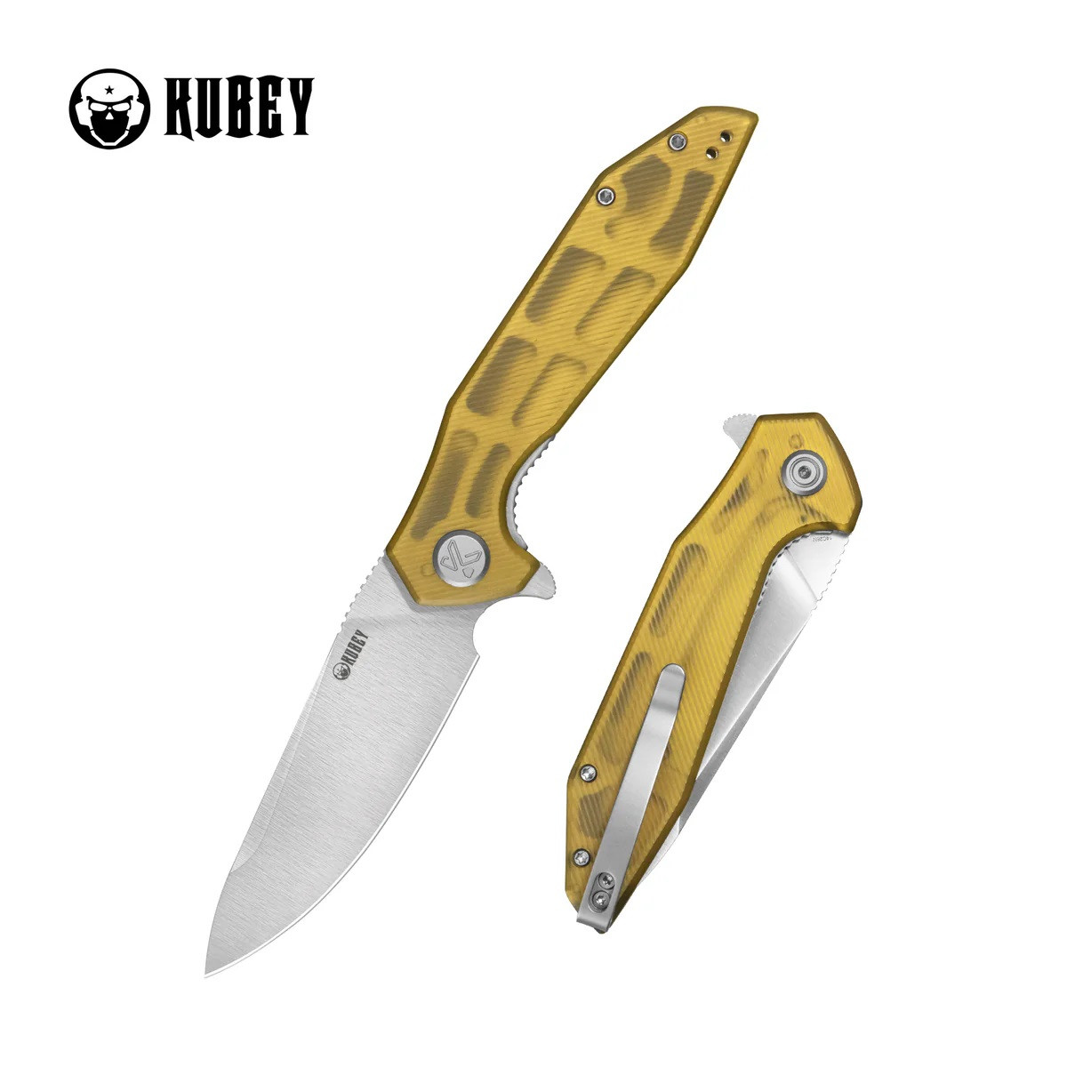 Kubey Nova Folding Knife Ultem Handle 14C28N Drop Point Plain Edge