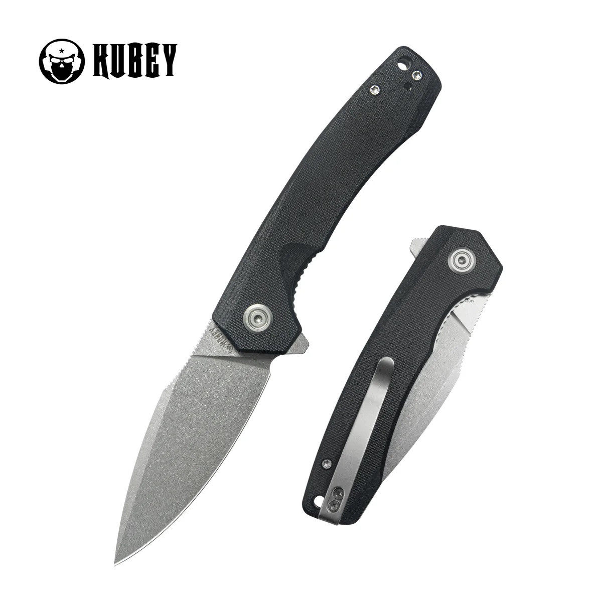 Kubey Calyce Folding Knife Black G10 Handle 14C28N Drop Point