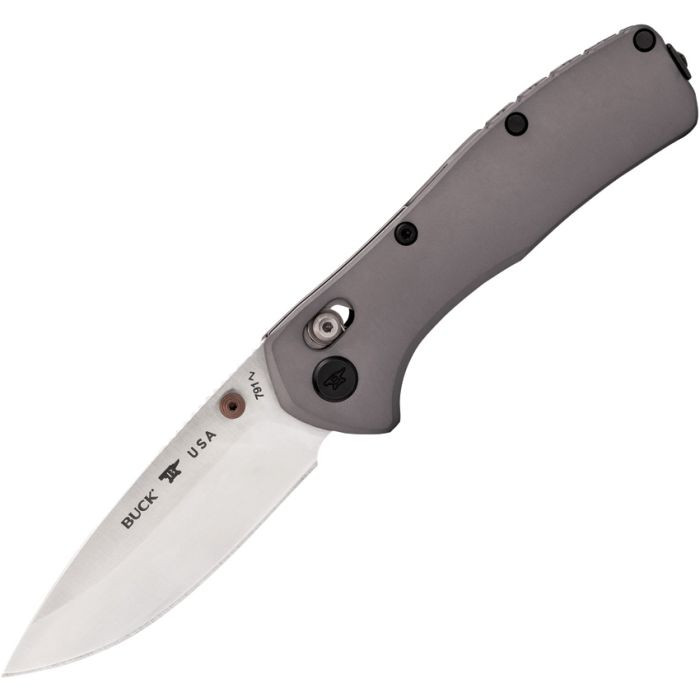 Buck Range Elite Folding Knife Gray Aluminum Handle Magnacut Drop