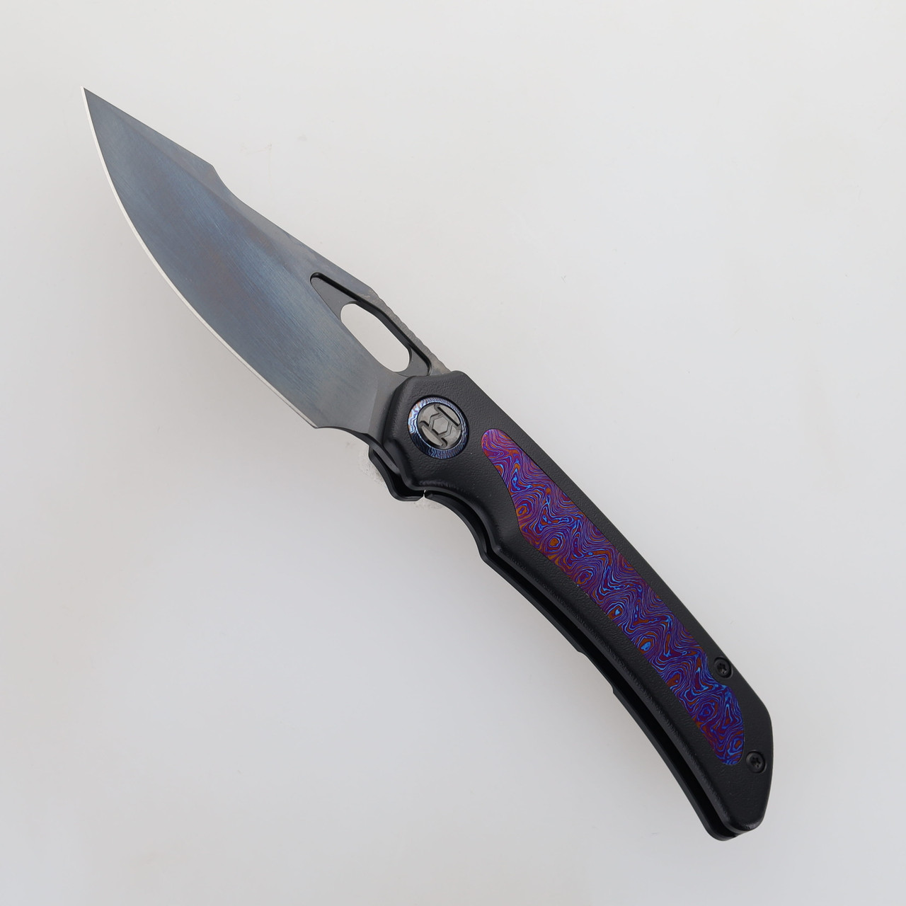 Kunwu Jericho Folding Knife Orange Peel DLC Titanium Handle