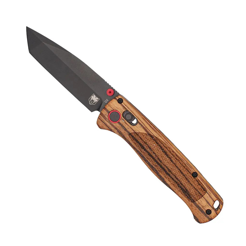 CobraTec Zebrawood Handle Cross Bar Lock Folding Knife Tanto D2