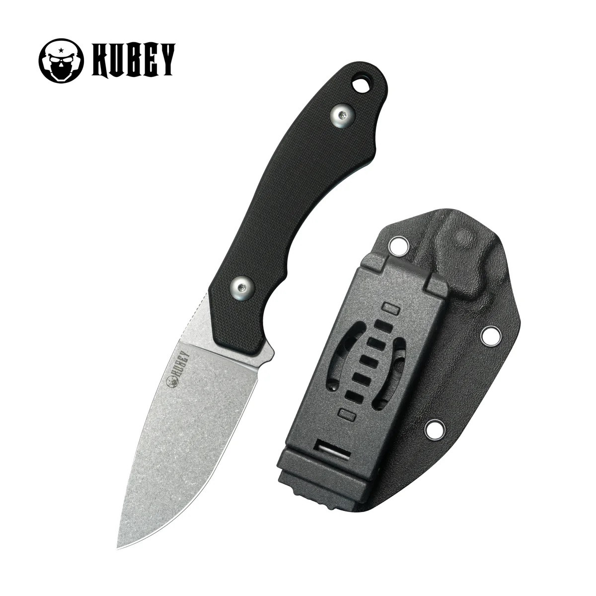 Kubey TLB I Fixed Blade Knife Black G10 Handle 14C28N Drop Point