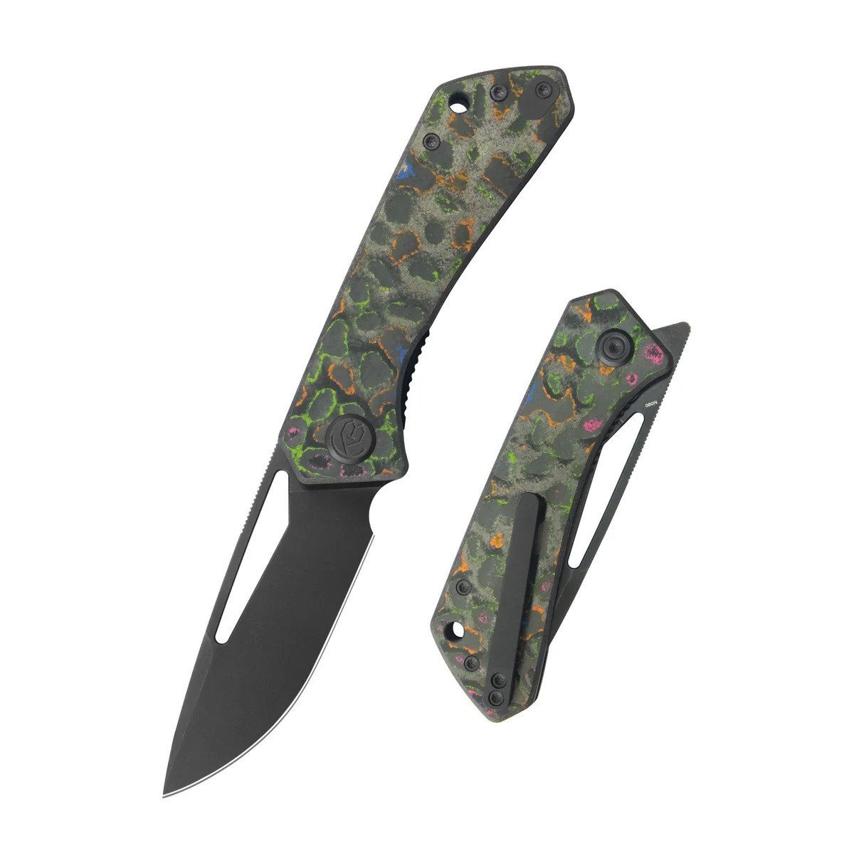 KB Thalia Folding Knife Camo Carbon Handle M390 Drop Point Plain