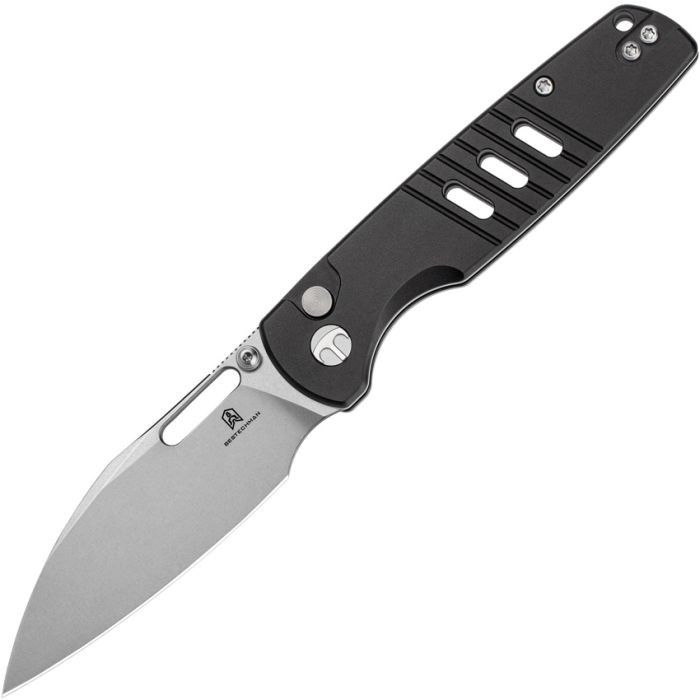 Bestechman Vector Folding Knife Black Aluminum Handle D2 Plain