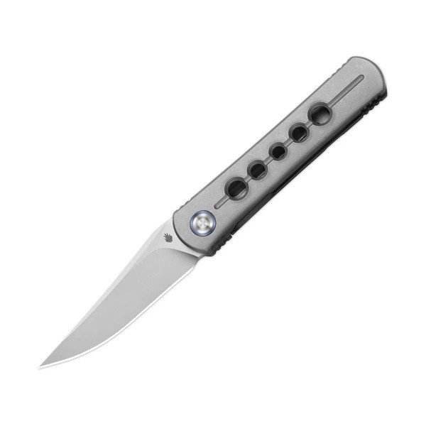 Kizer Feist 2 X Folding Knife Silver Titanium Handle M390 Clip