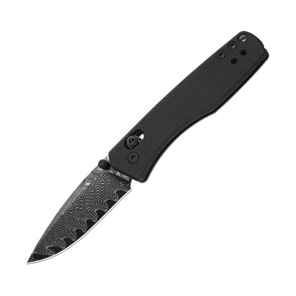Kizer Aegis Folding Knife Black G10 Handle Damascus Drop Point