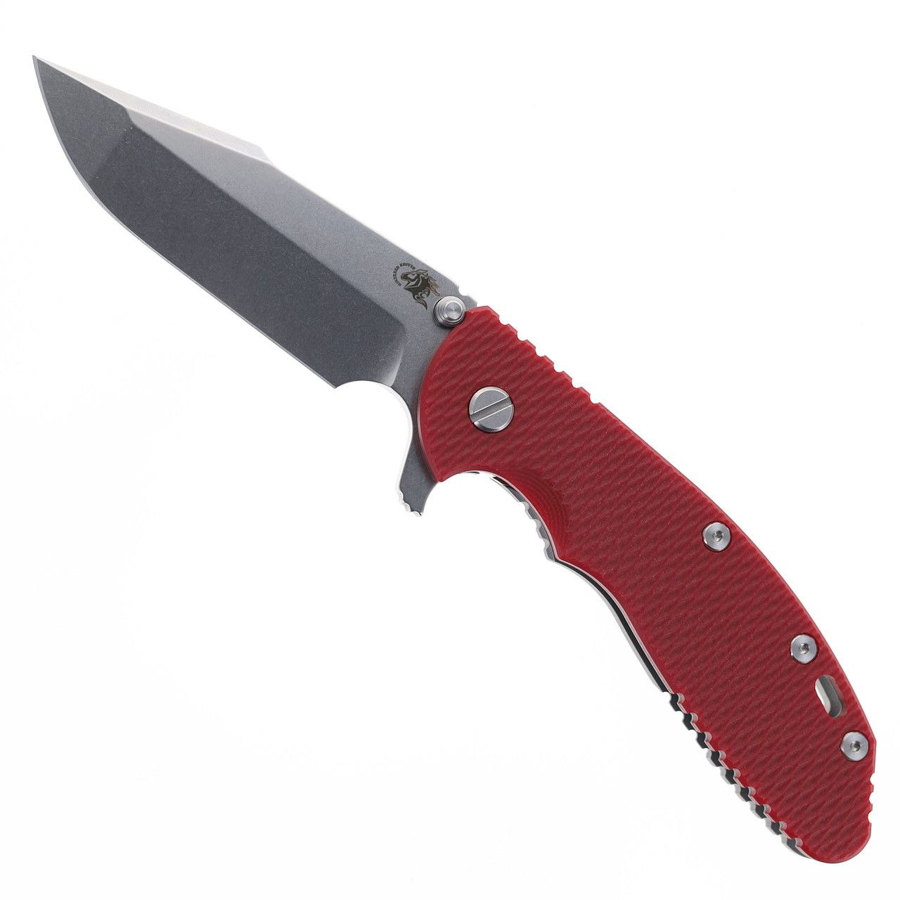Hinderer Knives XM-24 Harpoon Spanto Blade Folding Knife Red G10