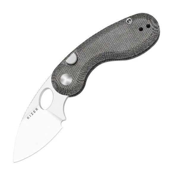 Kizer Microbe Folding Knife Black Norplex UltreX Micarta Handle