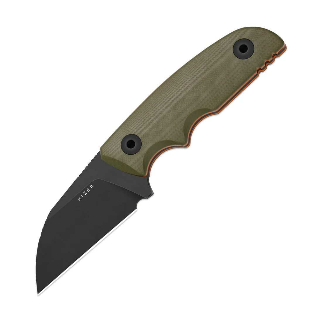 bushdebrunt SIDE KICK オリーブ Kizer Snick Fixed Blade Knife Olive Green G10 Handle AEB-L
