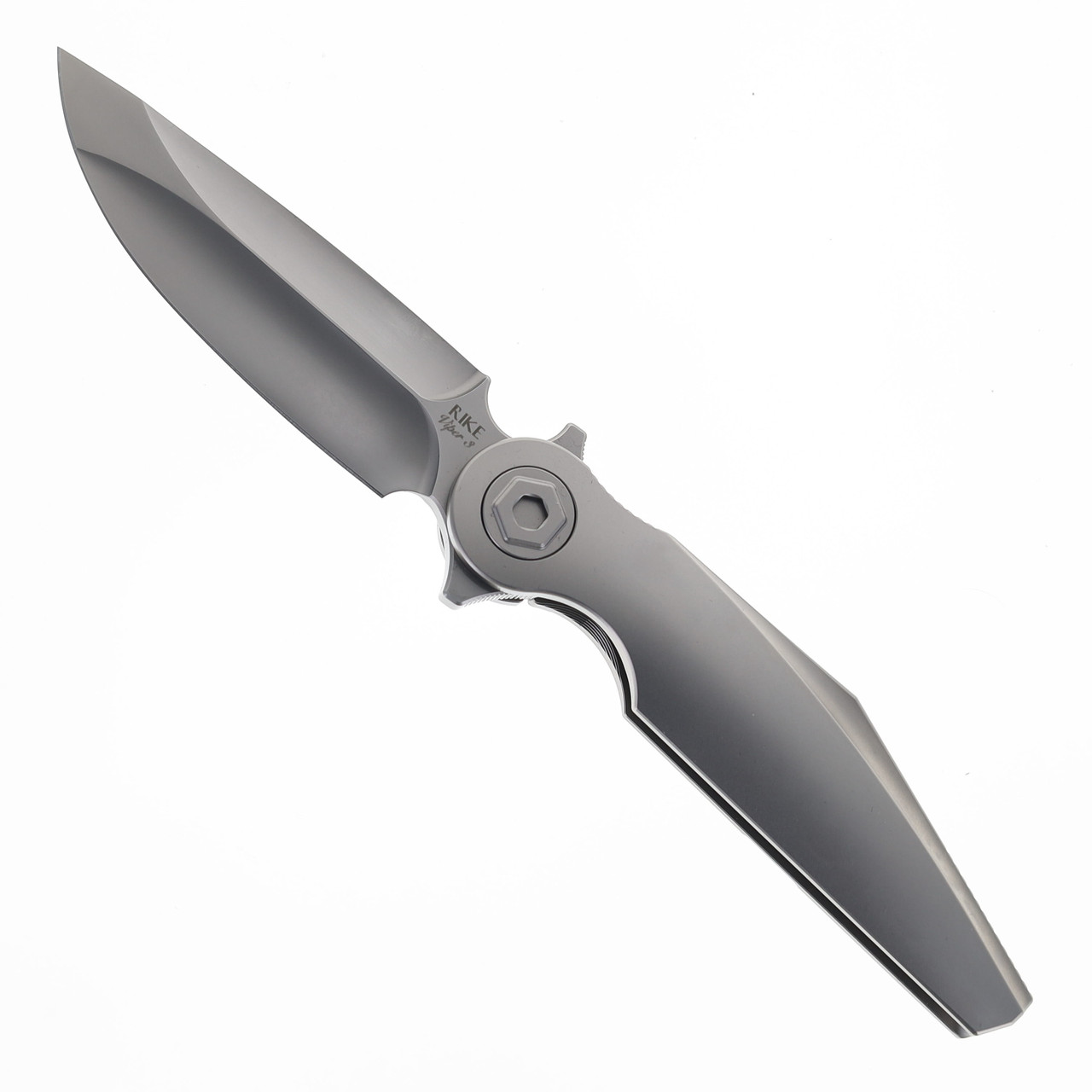 【リッキー】 Rike Viper 3-P Folding Knife Gray Titanium Handle M398 Plain Edge