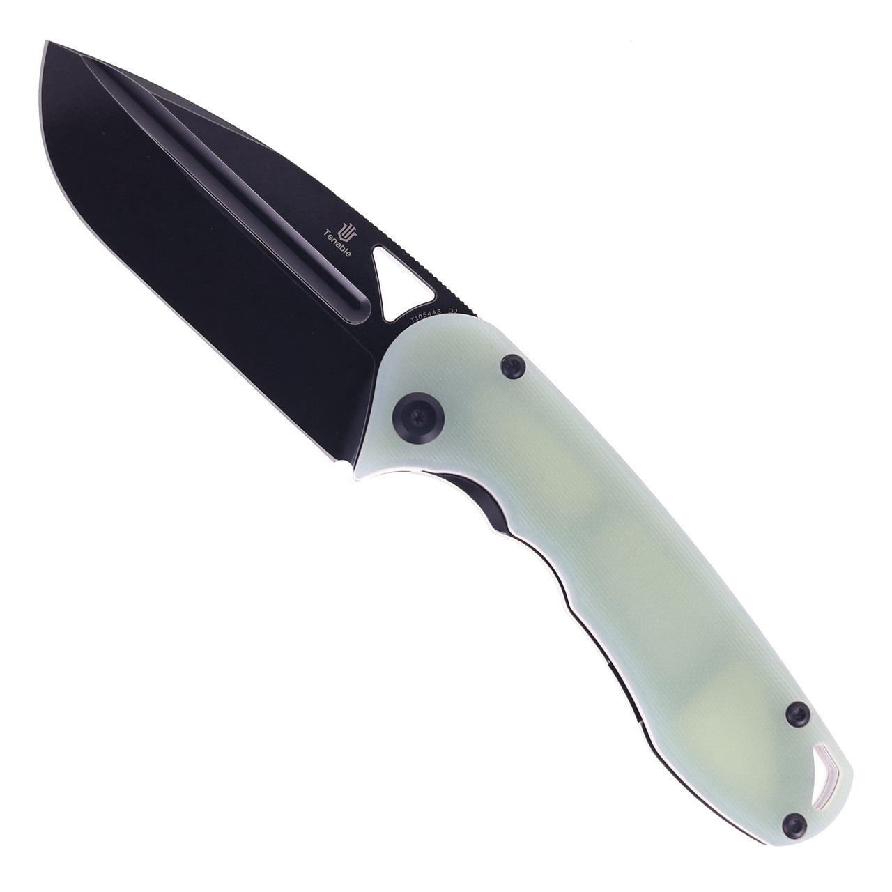 Tenable Bombur Folding Knife Jade G10 Handle D2 Plain Edge