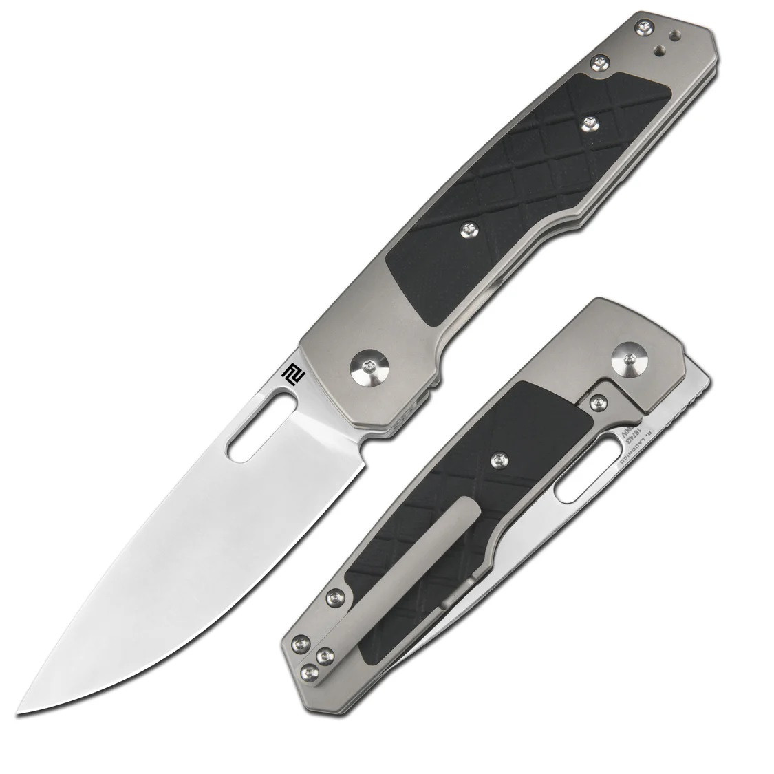 Artisan Cutlery Gambit Folding Knife Gray Titanium/Black G10