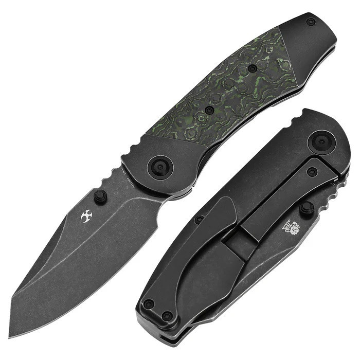 Kansept Caveman Folding Knife Blackwash Titanium/Jungle Wear