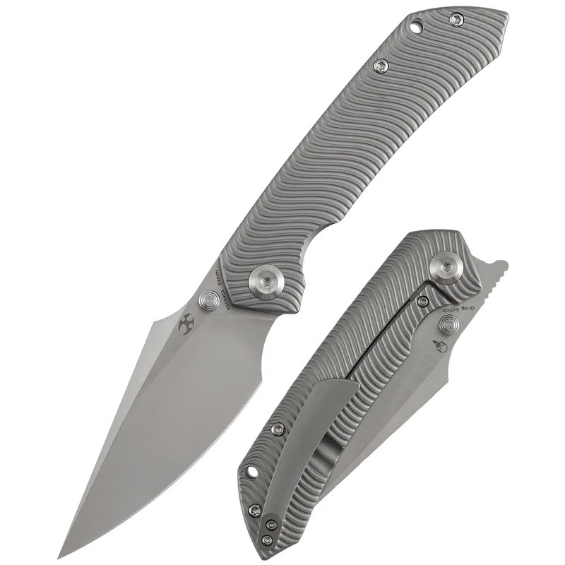 Kansept Fenrir Folding Knife Beadblast Titanium Handle S35VN
