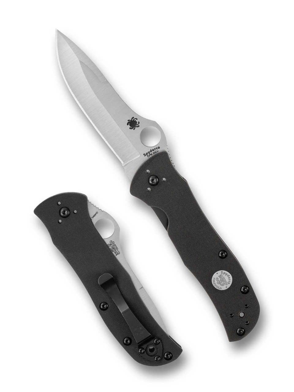 Spyderco Starmate Folding Knife Black G10 Handle 20CV Plain Edge