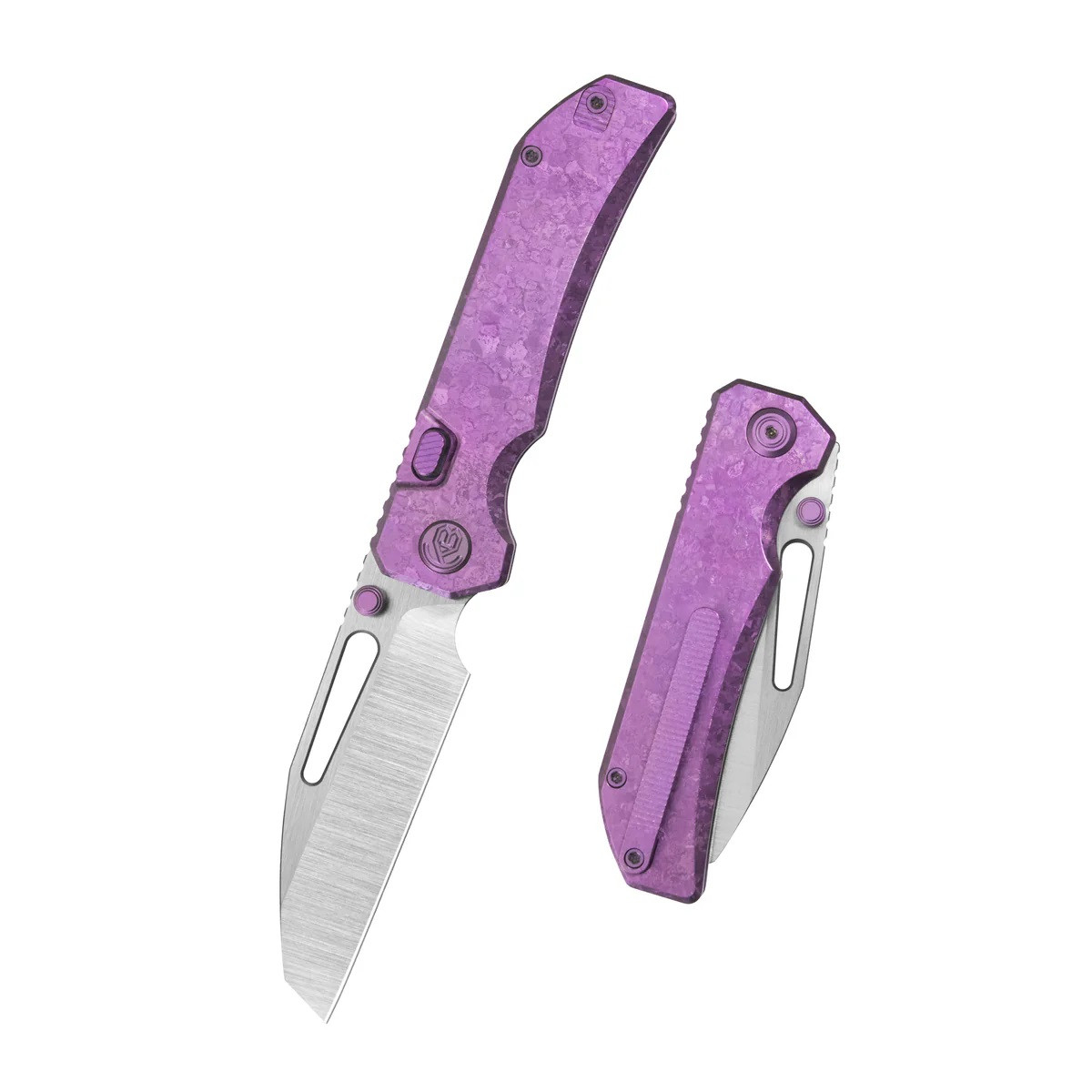 KB Knives Venom Folding Knife Purple Ano Crystallized Titanium