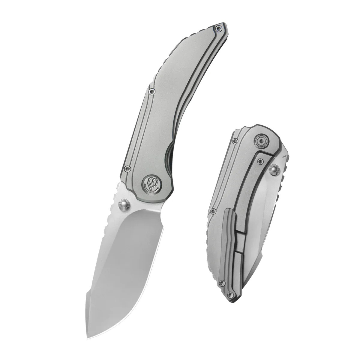 KB Knives Snorri Folding Knife Sandblast Titanium Handle M390 Drop