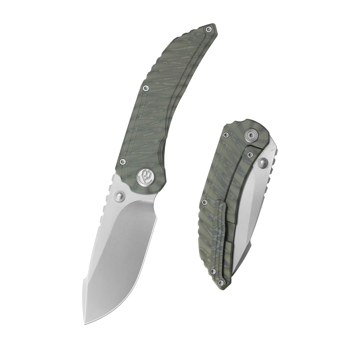 KB Knives Snorri Folding Knife Flame Ano Titanium Handle M390 Drop