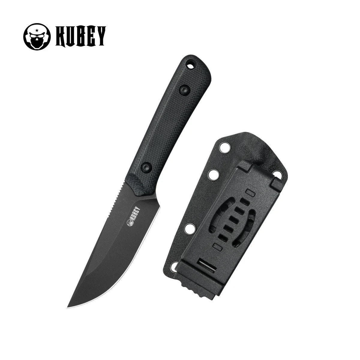 Kubey Thorn Fixed Blade Knife Black G10 Handle 14C28N Drop Point