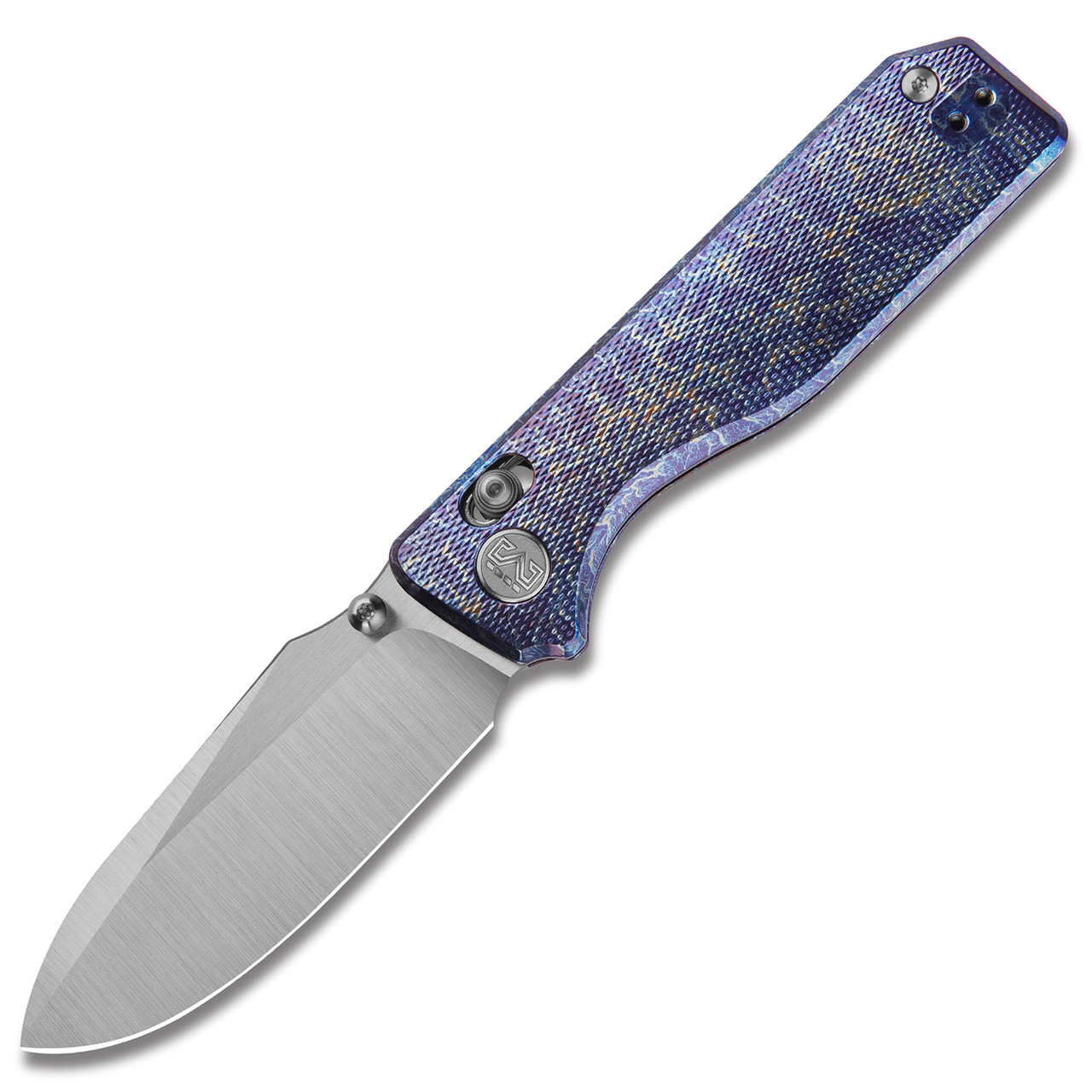 M M Miguron Vane II Folding Knife Lightning Strike Titanium Handle