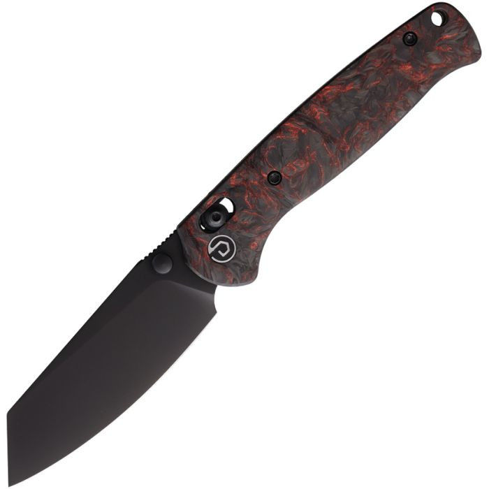 Defcon Artifact Axis Lock Folding Knife Black and Red Carbon Fiber