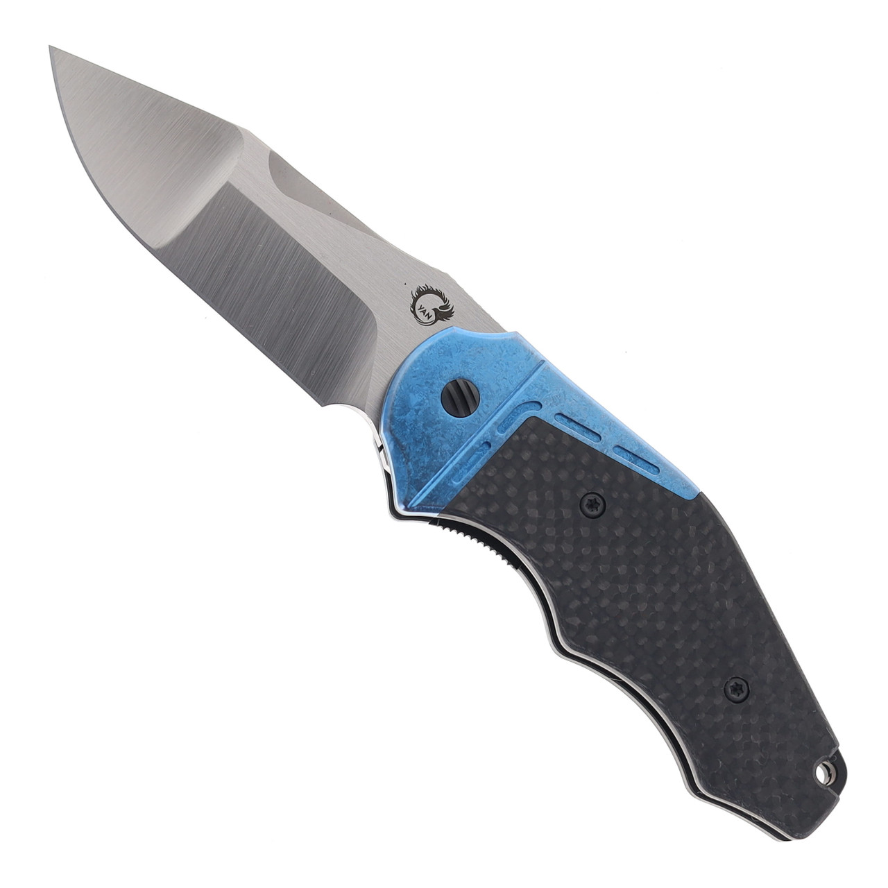 Yan Knives GTC Cabot Folding Knife Carbon Fiber w/ Blue Crystal