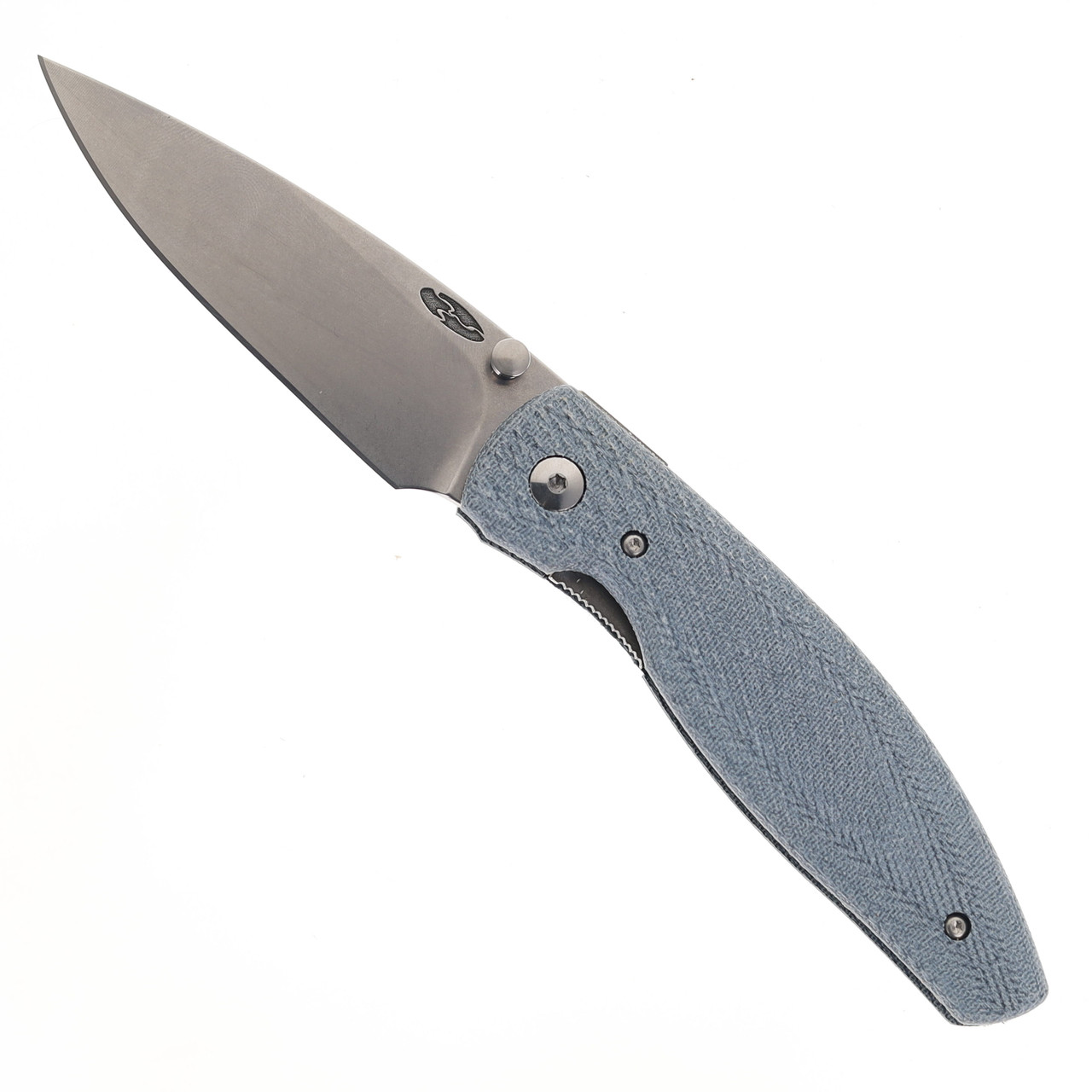 Three Rivers ATOM Linerlock Tumbled MagnaCut Blade Blue Denim