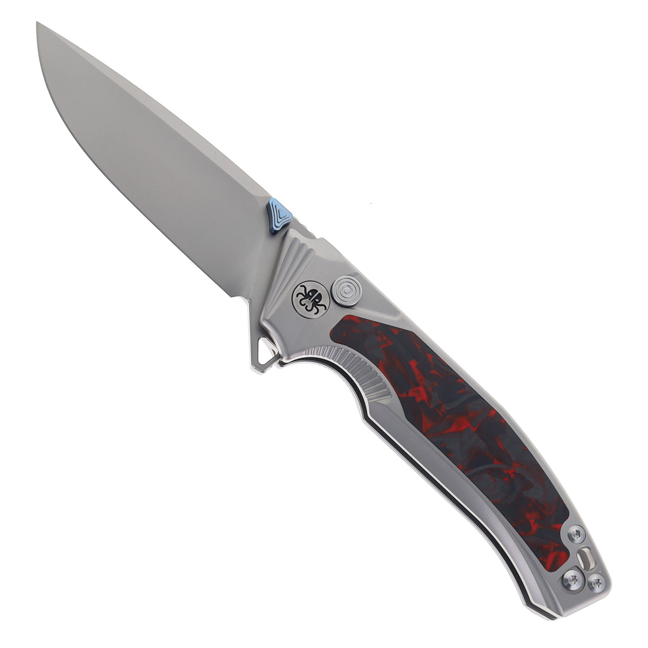 Klaken Folding Knife Red/Black Titanium/Carbon Fiber Handle M390