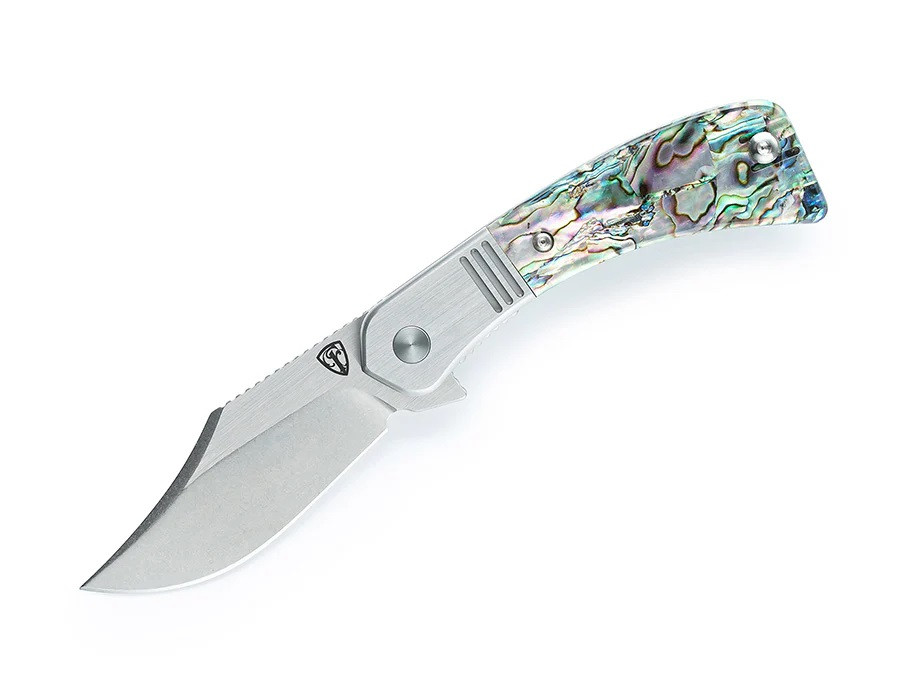 PLACEBO RNF-SNAPPER 5’ 11″ プレセボ Finch Snub Nose Folding Knife Abalone Handle 154CM Plain Edge