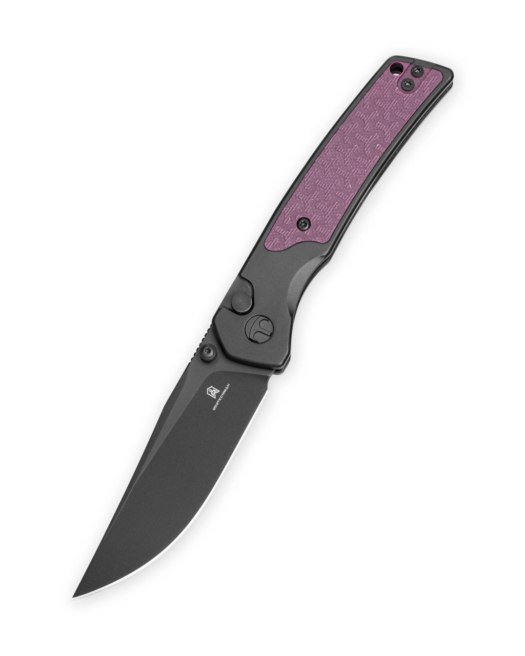 Bestechman ICEBREAKER Folding Knife Black/Purple Aluminum/G10