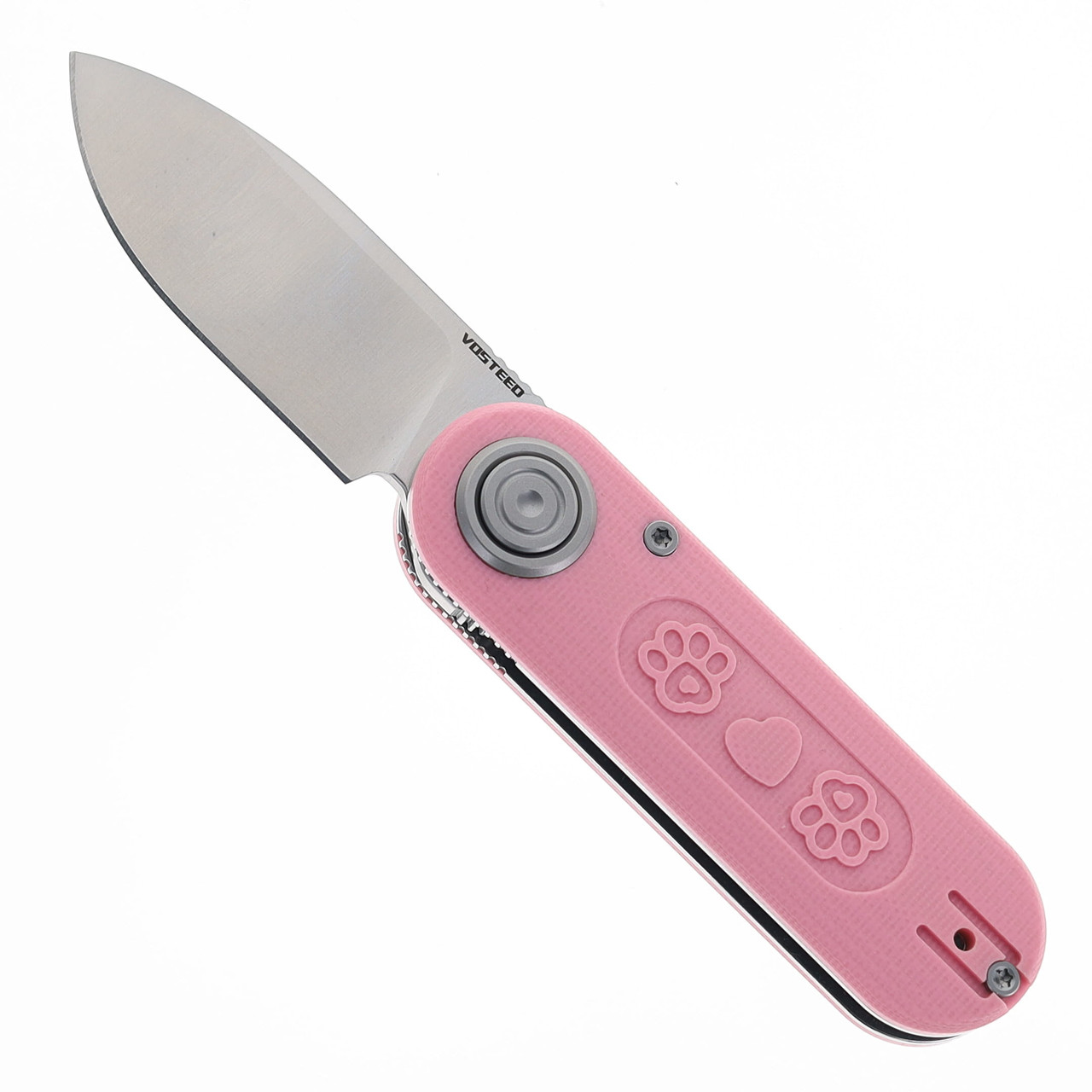 Vosteed Corgi Folding Knife Pink G10 Handle 14C28N Drop Point