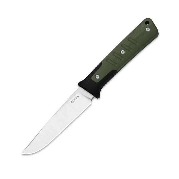 特別講義 II Kizer Area Eight Fixed Blade Knife Green/Black G10 Handle AEB-L