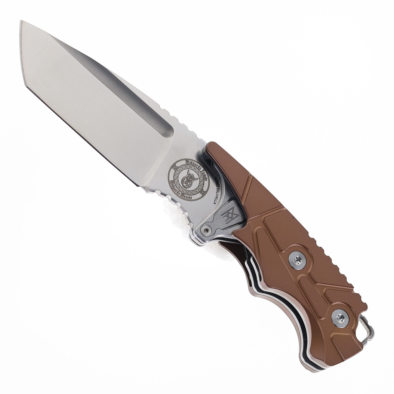 Midgards Nano Valhalla Folding Knife Titanium Bronze Handle Hybrid