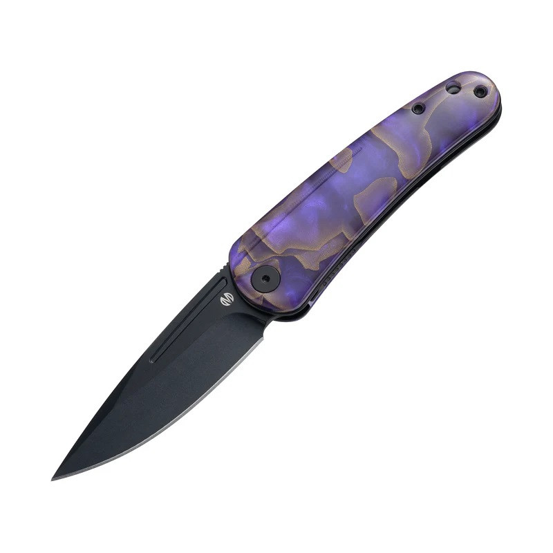 Molsect Orbit Folding Knife Purple Copper Foil Resin Handle 14C28N