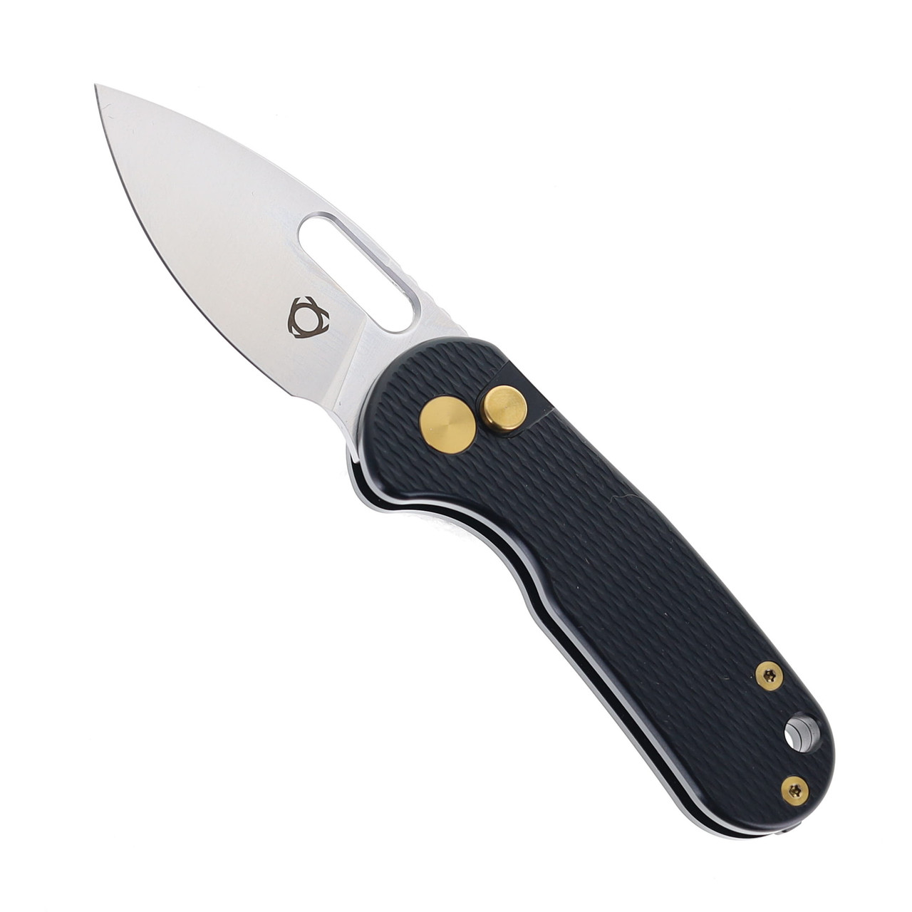 SixLeaf Mini Folding Knife Black Titanium Handle 14C28N Plain Edge