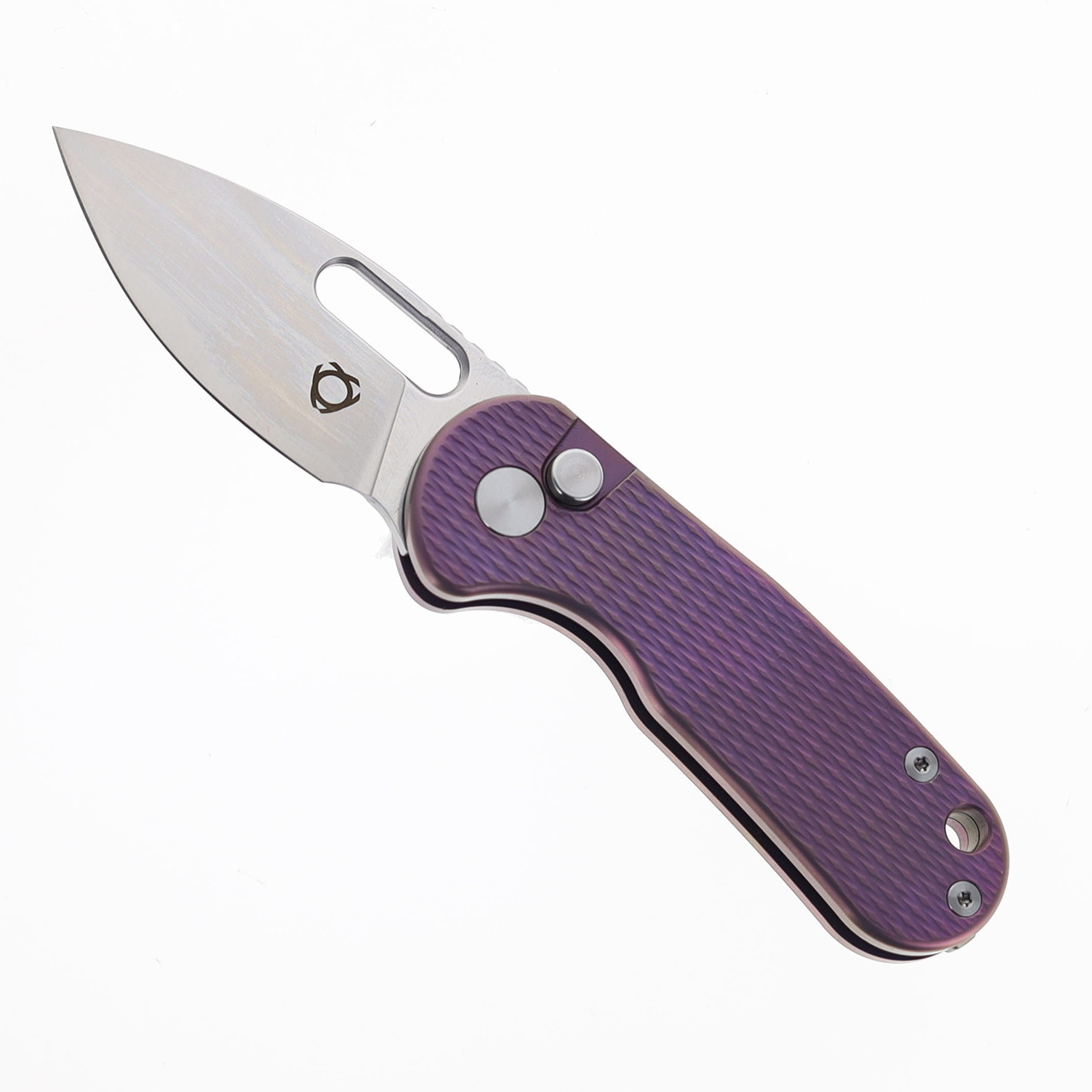 SixLeaf Mini Folding Knife Purple Titanium Handle 14C28N Plain