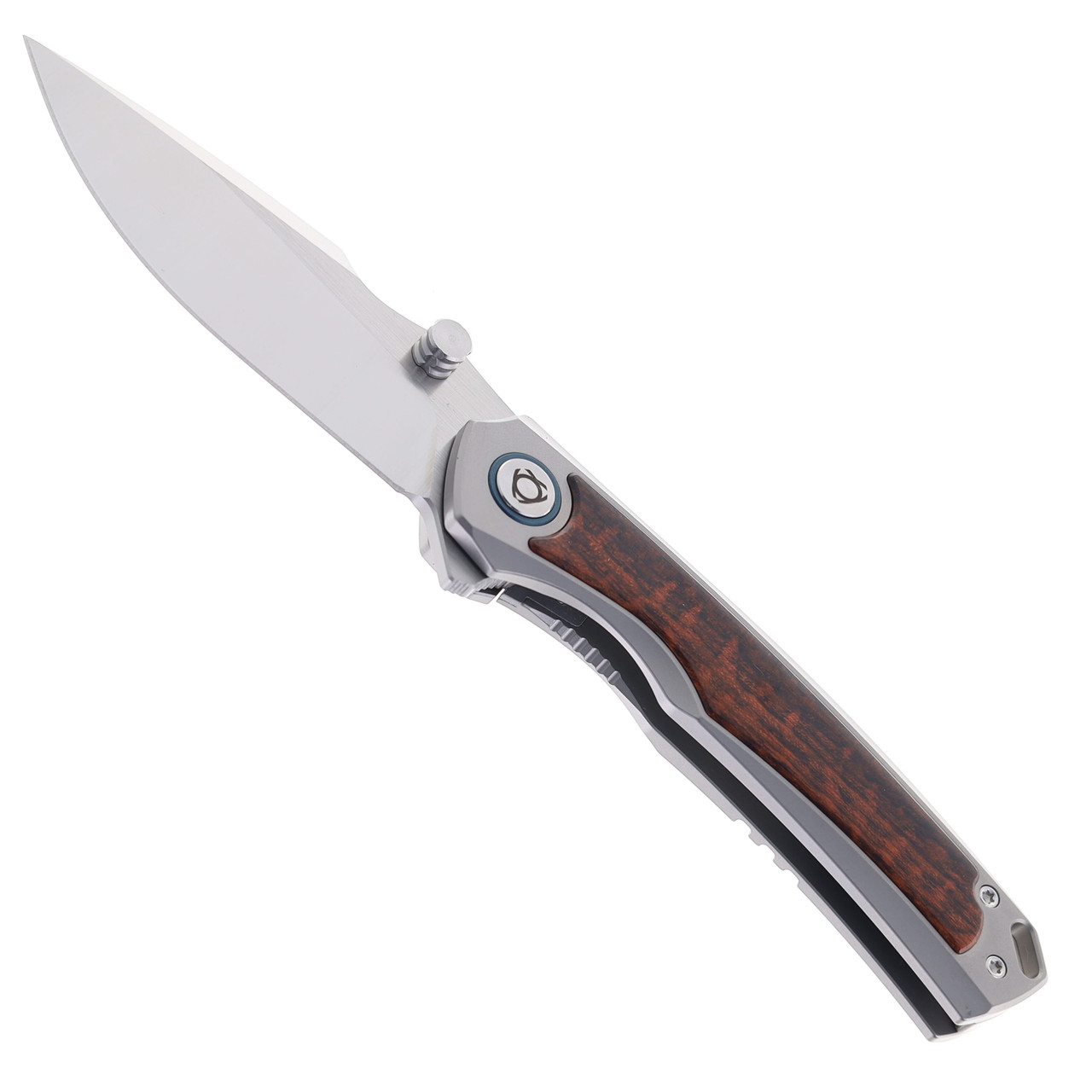 ナイフ SixLeaf Folding Knife Titanium/Snake Patterned Wood Handle