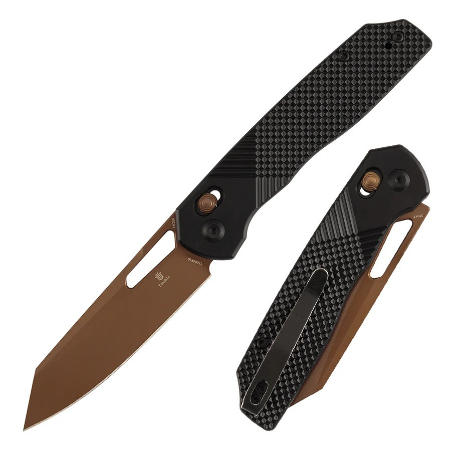 Covenant ブラックメタル black l Tenable Shard Folding Knife Black Aluminum Handle 14C28N Reverse