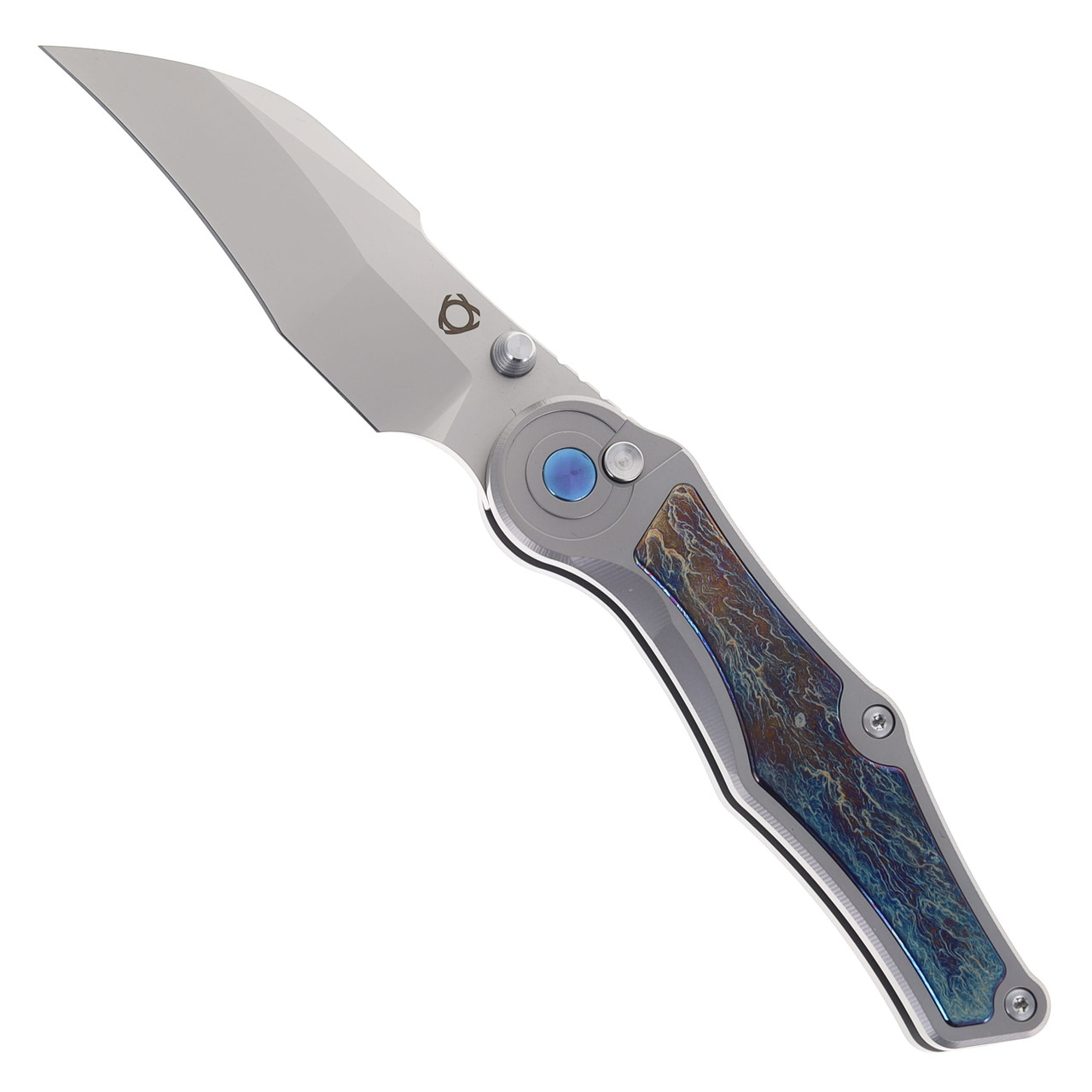 SixLeaf Folding Knife Lightning Titanium Handle 14C28N Plain Edge
