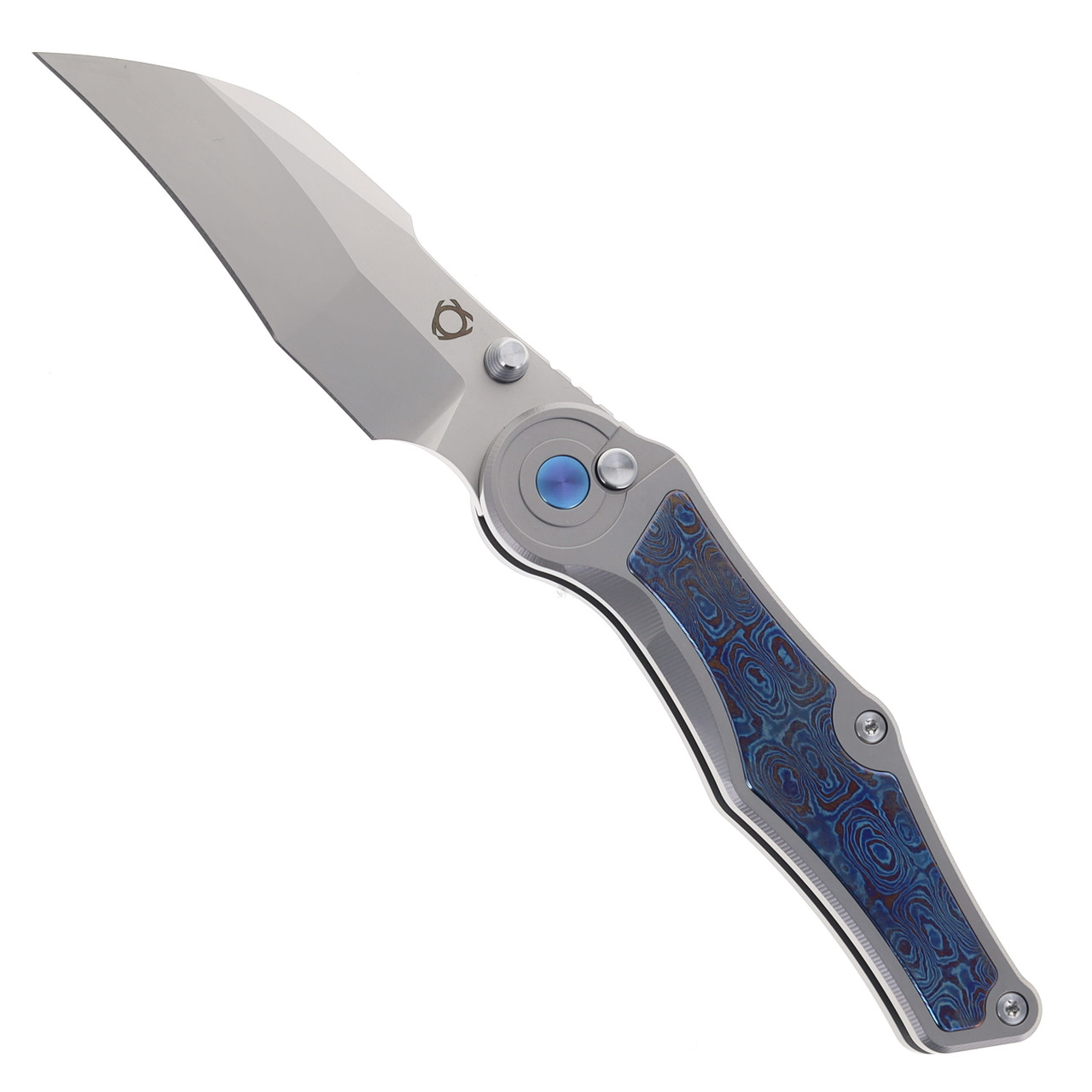 SixLeaf Folding Knife Color Titanium/TiDamascus Handle 14C28N